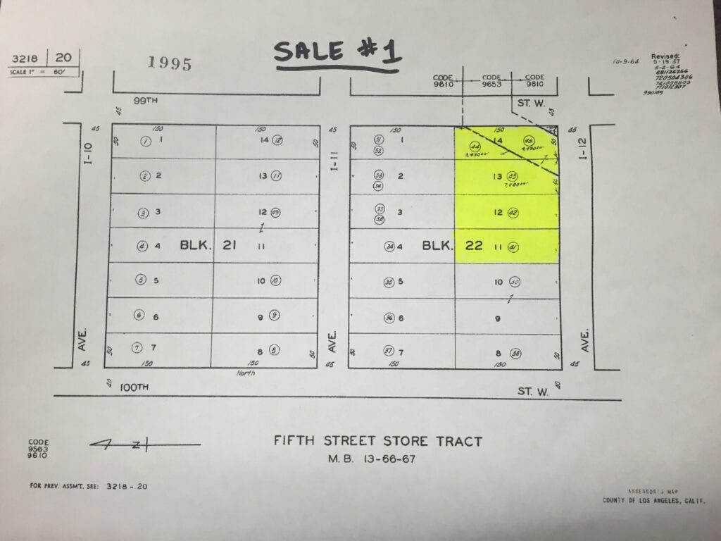 PROBATE SALES – VACANT LAND – L.A. CITY, L.A. COUNTY & GLENDALE CITY